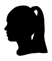 Black silhouette of a girl's head