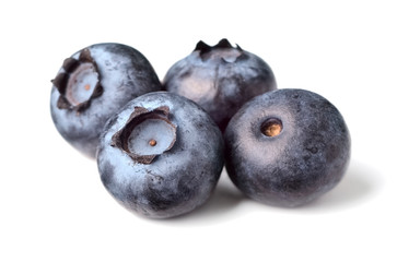 fresh blueberries isolated on white