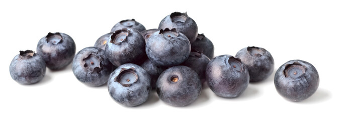fresh blueberries isolated on white