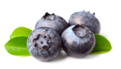 fresh blueberries isolated on white
