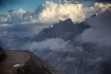 High mountain cliffs in the Dolomites