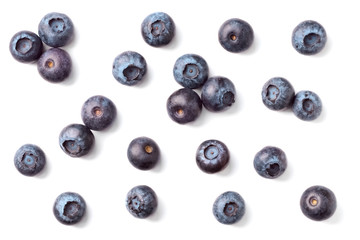 fresh blueberries isolated on white