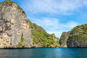 Ko Phi Phi Le is the second largest island of the archipelago of of the Phi Phi islands. The island consists of a ring of steep limestone hills surrounding two shallow bays