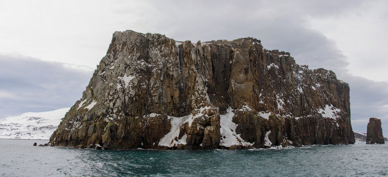 Rock in Antarctic sea near Deception island