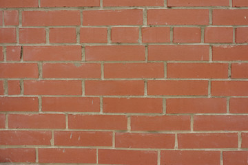 Brick wall. Close up. Traditional brown color