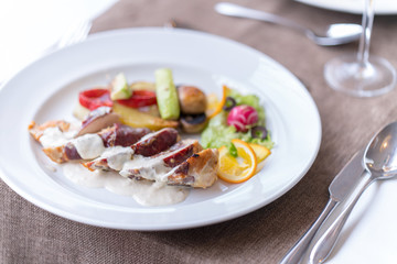 Vegetable meal for vegans, Vegetarians. Healthy food. Diet food gourmet.