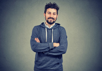 Handsome casual man posing at camera