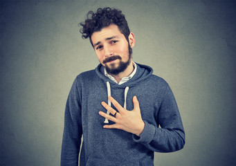 Young man felling bad of guilt