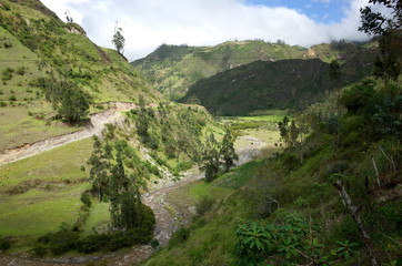 Obraz premium The River Toachi runs through the Ecuadorian Andes on the Quilotoa Loop hike