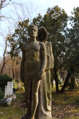 Fototapeta na wymiar Statue of Death in Kerepesi Cemetery Budapest Hungary