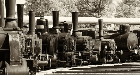 Different type of old locomotives
