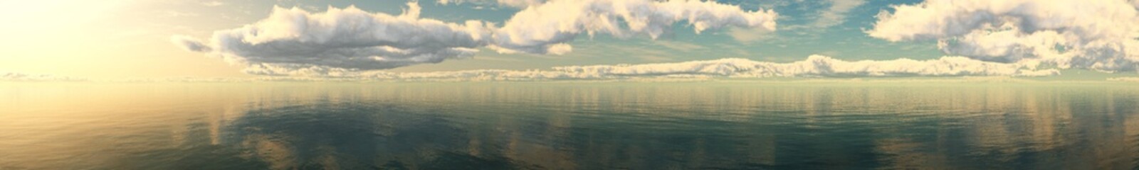 panorama of the sea sunset, sunrise in the ocean
