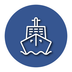 Line icon of ship with shadow. EPS 10