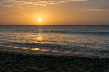 Sunset over the Atlantic Ocean from Boa Vista, Cape Verde, Africa