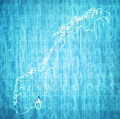 Akershus region on administration map of norway