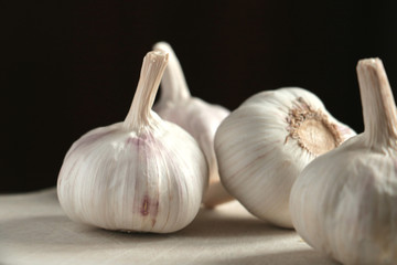 loves of garlic on the table 