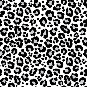 Print texture repeating seamless pattern snow leopard jaguar white leopard