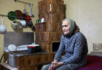 Happy old woman indoor