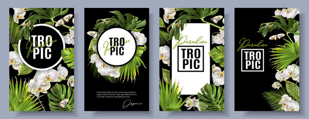 Tropic orchid banners set © purplebird