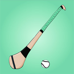 Hurl & Sliotar, in doodle style
