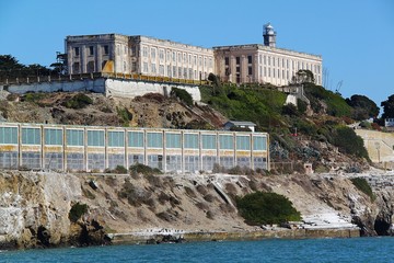 San Francisco. View on Prison Alcatraz. Alcatraz island background. USA