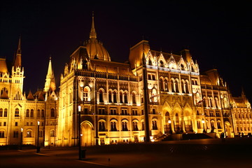 Budapest Parliament Building in the Night