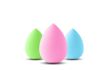 Beauty blender on white isolated background for cosmetics sponge