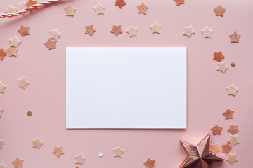 Fototapeta na wymiar Cute Pink Background Paper Mockup