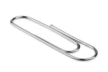 Paper clip isolated paths on a white background