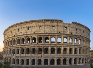 Fototapeta na wymiar Colosseum at sunrise in Rome.