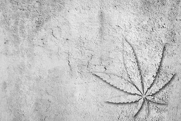 marijuana leaf cement grunge background texture wall