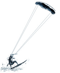 sports and training, surfer, graphic illustration