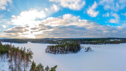 Wintery landscape in the cold season