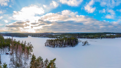 Wintery landscape in the cold season