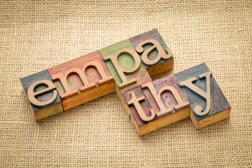empathy word abstract in wood type