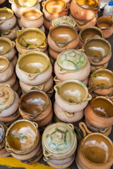 Rustic clay pots that are used in traditional cooking and in rural areas