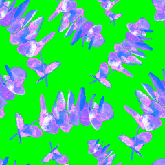 Eucalyptus Greenery Leaves Seamless Pattern.