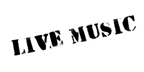 Live Music rubber stamp. Grunge design with dust scratches. Effects can be easily removed for a clean, crisp look. Color is easily changed.