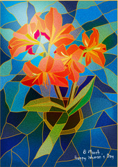 greeting card lily stained-glass window