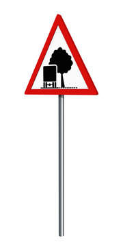 Deutsches Verkehrszeichen: unzureichendes Lichtraumprofil, auf weiß isoliert, 3d render
