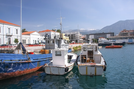 Small port of the city of Kalamata in the Peloponnese