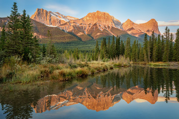 Sunrise of Ha Ling Peak from Canmore near Banff National Park