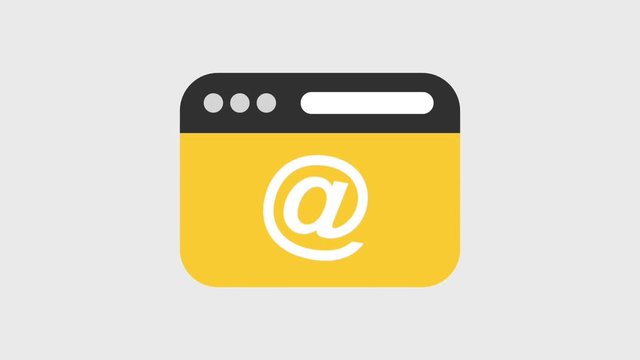 tab window with at icons animation design