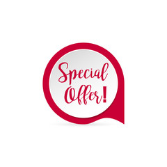 Sticker special offer with shadow, red colored