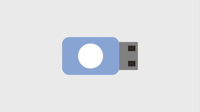 usb drive spinning icons animation design