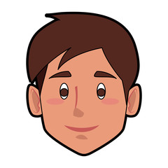 Man smiling face cartoon icon vector illustration graphic design