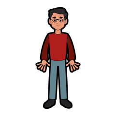 Man smiling cartoon icon vector illustration graphic design