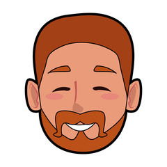 Man smiling face cartoon icon vector illustration graphic design