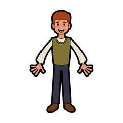 Man smiling cartoon icon vector illustration graphic design