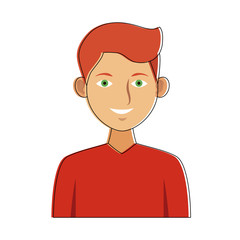 Man smiling cartoon icon vector illustration graphic design